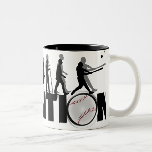 Evolution Baseball-Tasse Zweifarbige Tasse (Rechts)