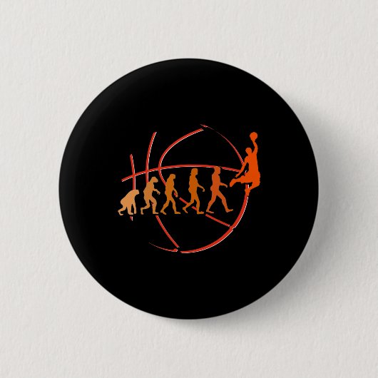 Evolution Basketball Ball Game Hoops Button (Vorderseite)