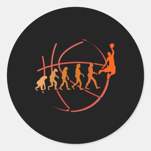 Evolution Basketball Ball Game Hoops Runder Aufkleber (Vorderseite)