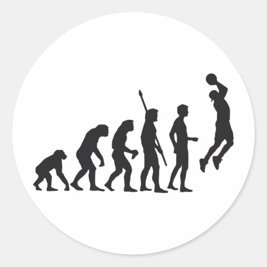evolution basketball runder aufkleber (Vorderseite)