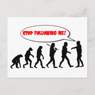 Evolution. Beenden Sie den Postkarte