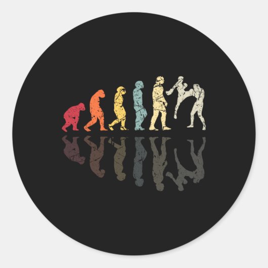 Evolution benutzte Kickboxen Kampfsport Knockout F Runder Aufkleber (Vorderseite)