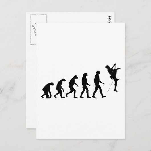 Evolution Bergsteigen Postkarte (Vorne/Hinten)