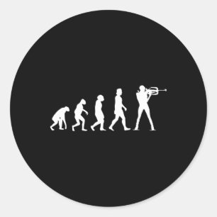 Evolution Biathlon Runder Aufkleber