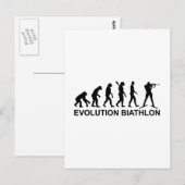 Evolution Biathlon Ski Postkarte (Vorne/Hinten)