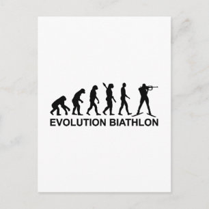 Evolution Biathlon Ski Postkarte