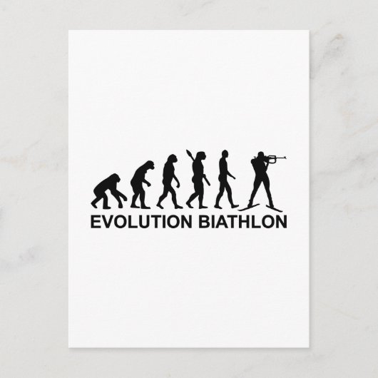Evolution Biathlon Ski Postkarte (Vorderseite)