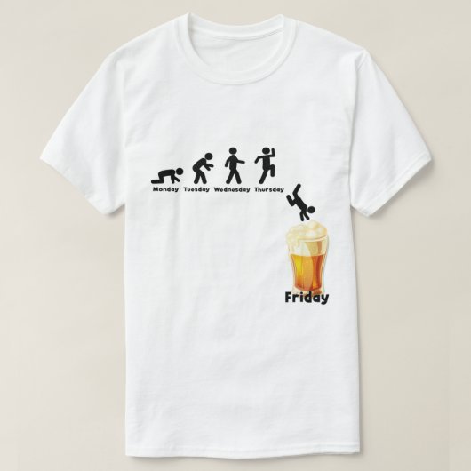 Evolution Bier Freitag Party trinken T-Shirt (Design vorne)