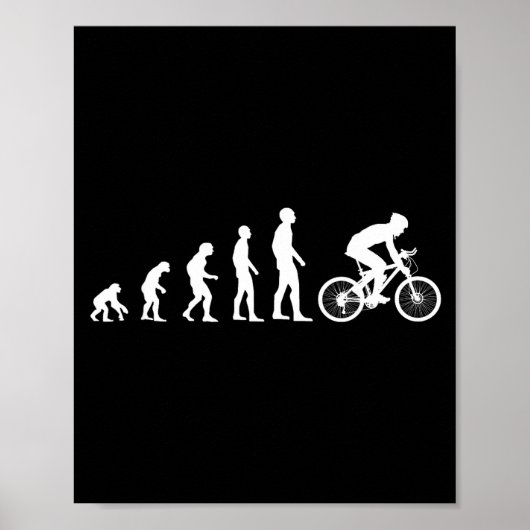 Evolution Bike Man Humour Cyclist Funny Poster (Vorne)