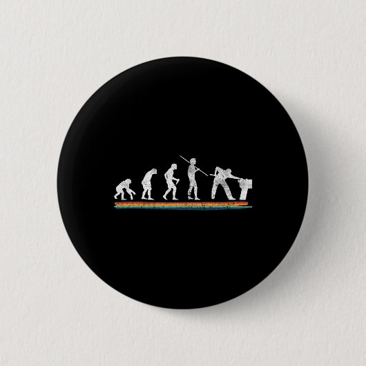 Evolution Billiards Funny Vintag Button (Vorderseite)