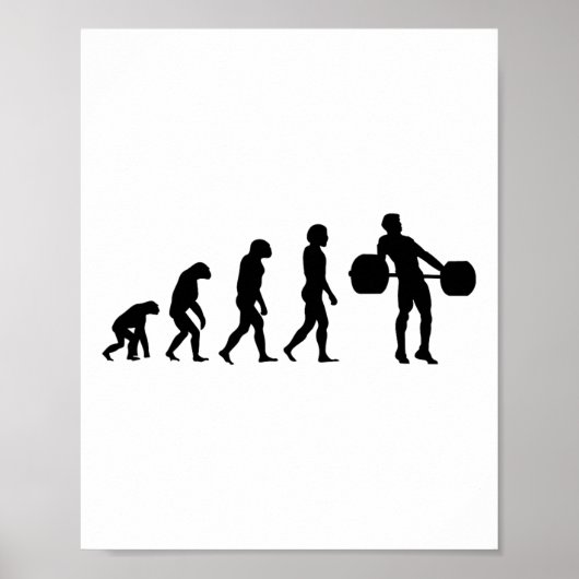 Evolution Bodybuilder Gewichtheben Gewicht Gewicht Poster (Vorne)