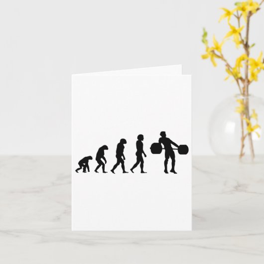 Evolution Bodybuilder Gewichtsheben Karte (Gelbe Blume)