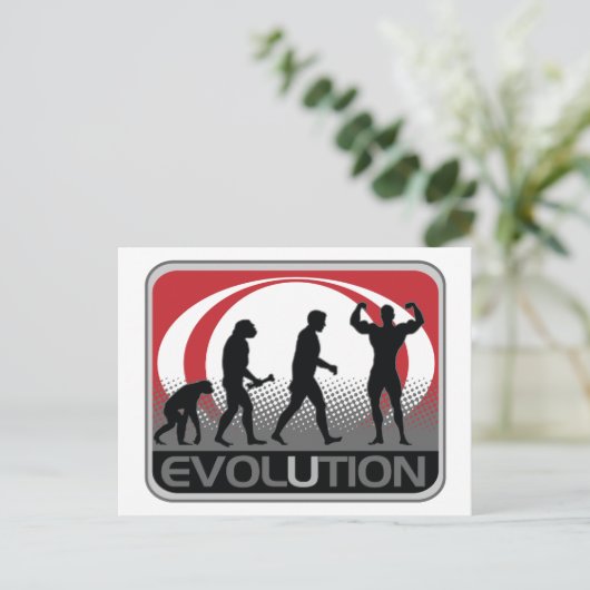 Evolution BodyBuilder Postkarte (Stehend Vorderseite)