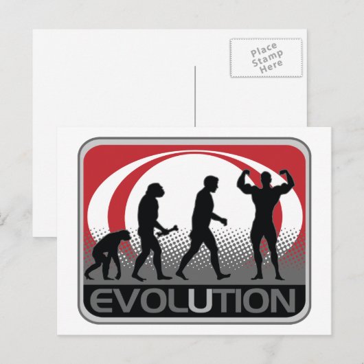 Evolution BodyBuilder Postkarte (Vorne/Hinten)