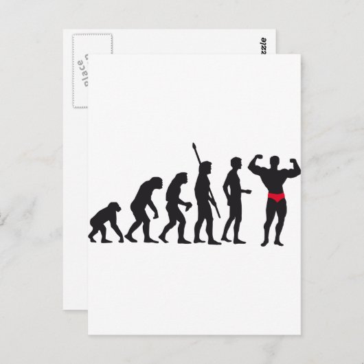 Evolution Bodybuilding Postkarte (Vorne/Hinten)