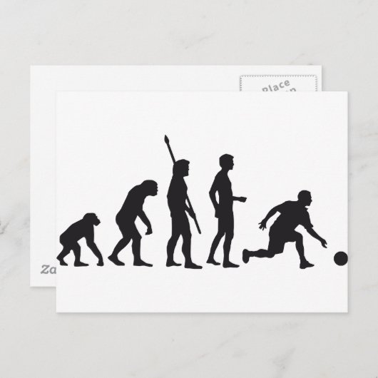 Evolution Bowling Postkarte (Vorne/Hinten)