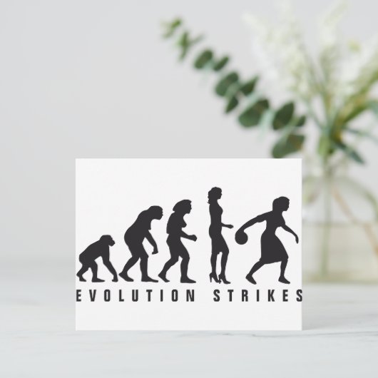 Evolution Bowling Postkarte (Stehend Vorderseite)