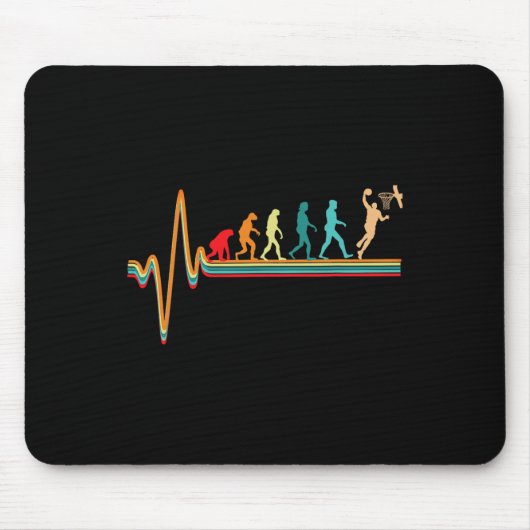 Evolution Bysketbyll Player Byll Game Heartbeat Mousepad (Vorne)