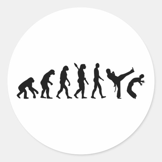 Evolution Capoeira Runder Aufkleber (Vorderseite)