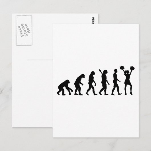 Evolution Cheerleader Postkarte (Vorne/Hinten)