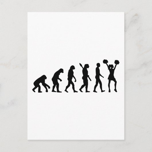 Evolution Cheerleader Postkarte (Vorderseite)