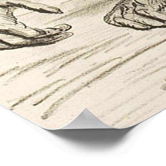 EVOLUTION DARWIN Charles Robert Darwin 1871 carica Poster (Ecke)