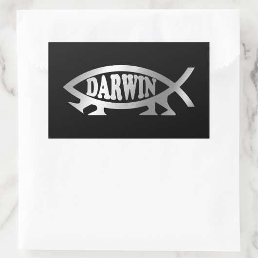 Evolution - Darwin Rechteckiger Aufkleber (Tasche)
