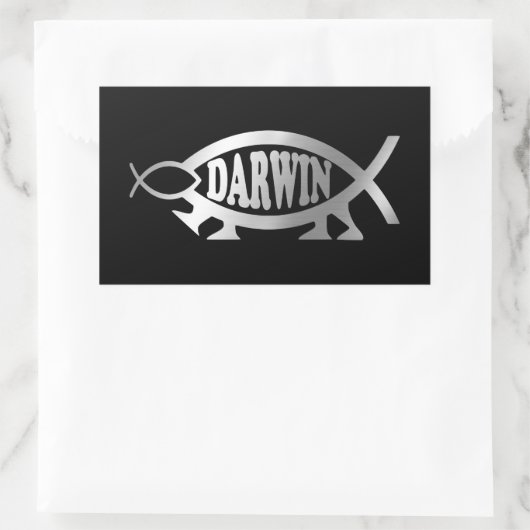 Evolution - Darwin Rechtecksticker Rechteckiger Aufkleber (Tasche)