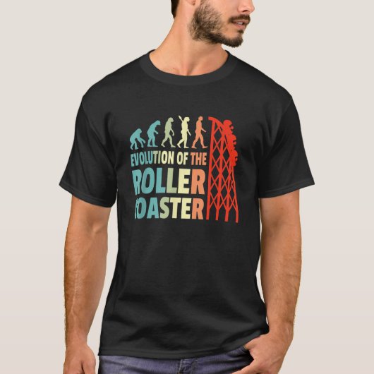 Evolution der Achterbahn Lustiger Achterbahn-Fan T-Shirt (Vorderseite)