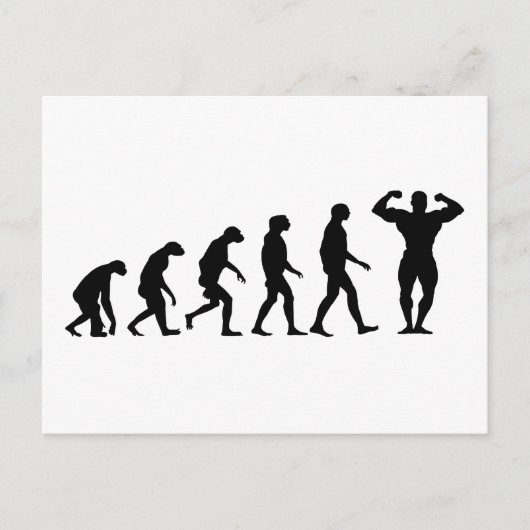 Evolution der Bodybuilding Postkarte (Vorderseite)