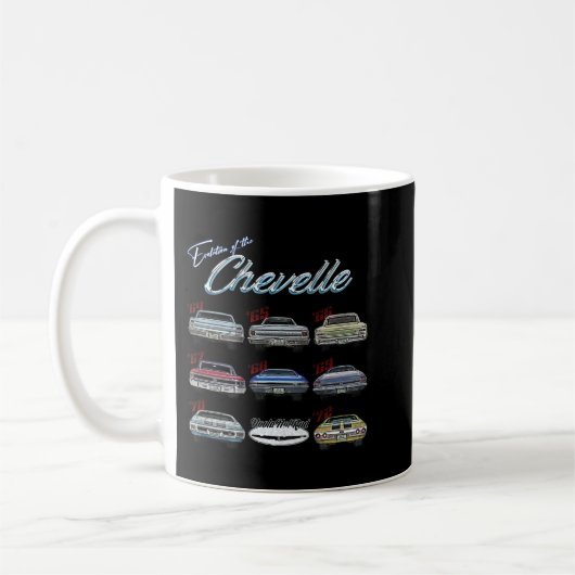 Evolution der Chevelle,SS,Hotrod,Muskelwagen,SS4 Kaffeetasse (Links)