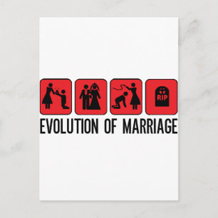 Evolution der Ehe Postkarte