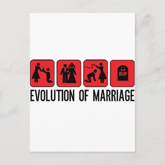 Evolution der Ehe Postkarte (Vorderseite)