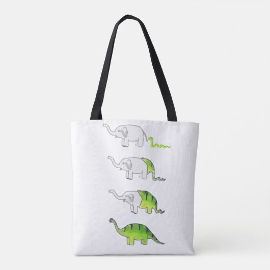 Evolution der Elefanten zu den Dinosauriern Tasche (Rückseite)