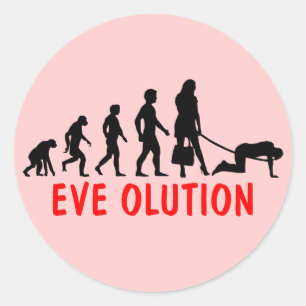 Evolution der Frauen Runder Aufkleber