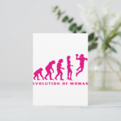 Evolution der Handballfrau Postkarte (Stehend Vorderseite)