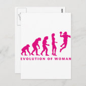 Evolution der Handballfrau Postkarte (Vorne/Hinten)