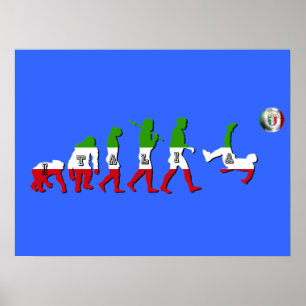 Evolution der italienischen Fußball Italia Calcio  Poster
