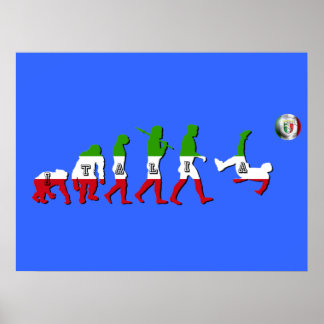 Evolution der italienischen Fußball Italia Calcio  Poster