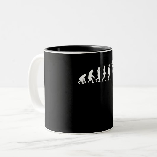 Evolution der Kampfkunst des Menschen Funny MIXED Zweifarbige Tasse (Vorderseite Links)