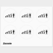 Evolution der Männer Runder Aufkleber (Blatt)