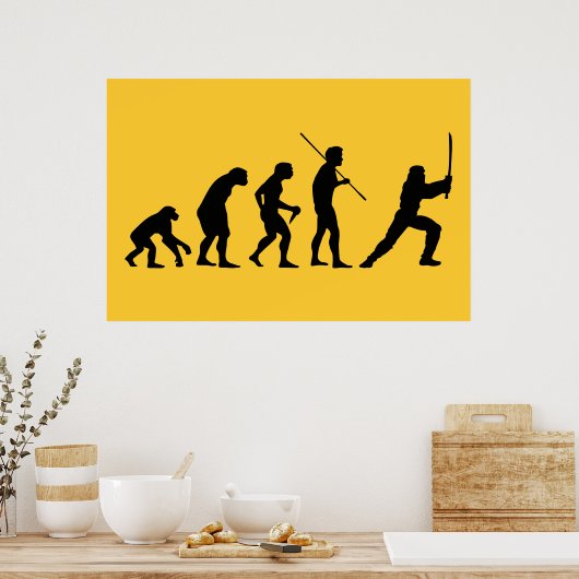 Evolution der Ninja - vom Menschen nach Ninja Poster (Küche)