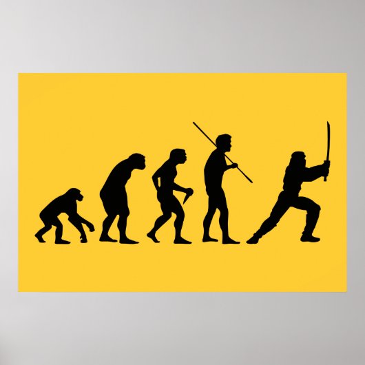 Evolution der Ninja - vom Menschen nach Ninja Poster (Vorne)
