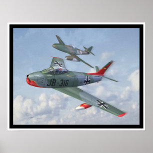 Evolution der Rasse: F-86 & Me 262 in Bildung Poster