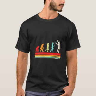 Evolution der Tennisspielerin Retro Vintage Farbe T-Shirt