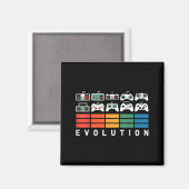 Evolution der Videospielcontroller 80er 90er Retro Magnet (Vorderseite/Rückseite)