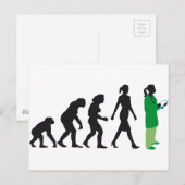 Evolution der weiblichen Ärztin Postkarte (Vorne/Hinten)