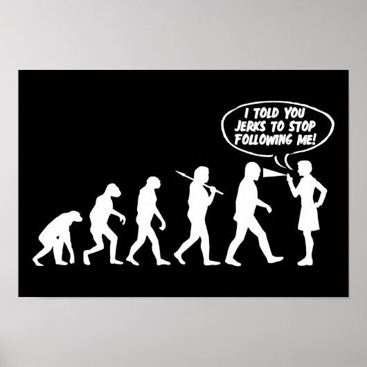 Evolution der weiblichen Pfefferspray - Funny Femi Poster (Vorne)