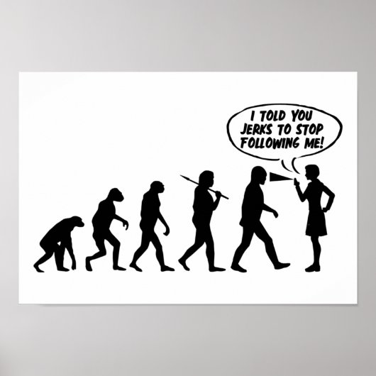 Evolution der weiblichen Pfefferspray - Funny Femi Poster (Vorne)