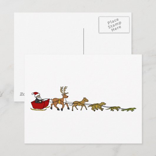 Evolution der Weihnachtszeit Feiertagspostkarte (Vorne/Hinten)